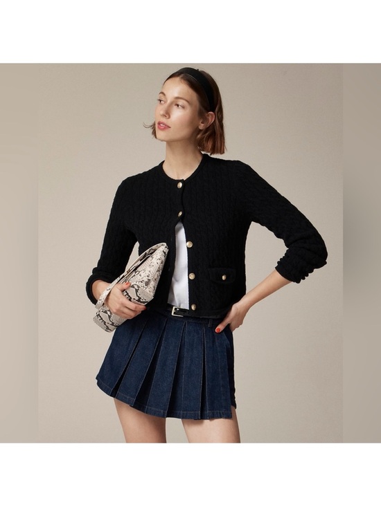 J. Crew Sweaters - J.Crew Women’s Odette cable-knit sweater lady jacket in cotton-blend bouclé